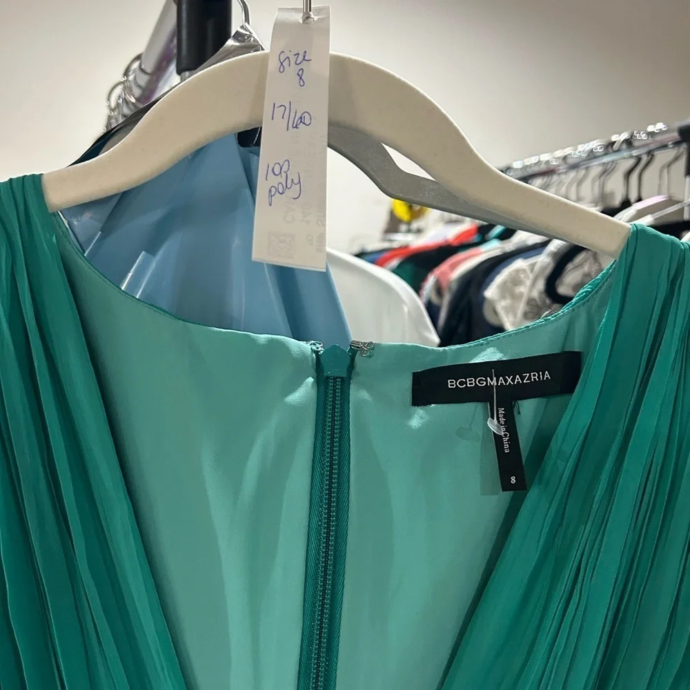 BCBGMaxAzria Larkspur Teal and Blue Lace Inset Dress - Picture 7 of 9